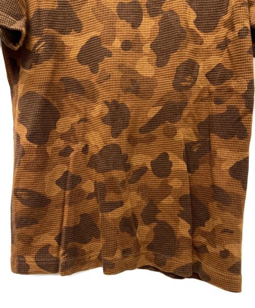 BAPE BY A BATHING APE（ベイプバイアベイシングエイプ）BAPE BY A BATHING APE (ベイプバイアベイシングエイプ) ワッフルTシャツ ブラウン サイズ:Ｌの古着・服飾アイテム