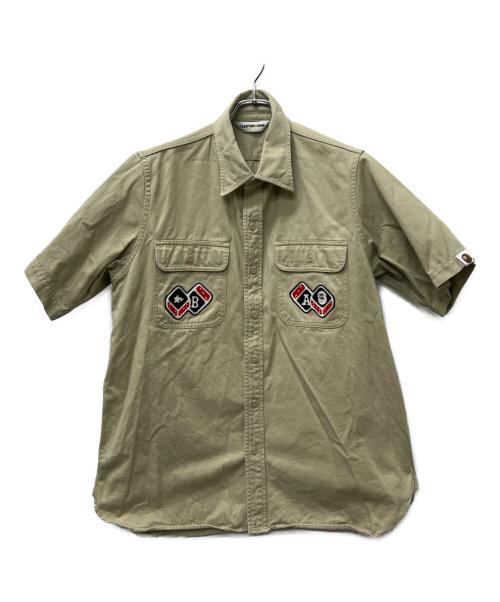 A BATHING APE（アベイシングエイプ）A BATHING APE (アベイシングエイプ) 半袖シャツ ブラウン サイズ:Ｌの古着・服飾アイテム