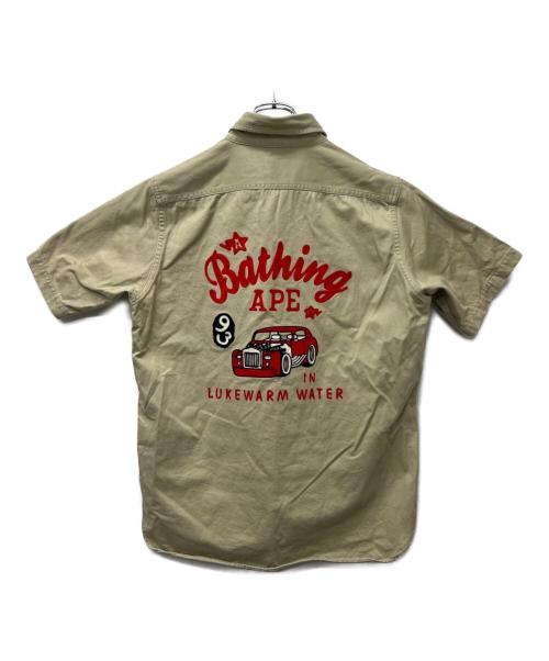 A BATHING APE（アベイシングエイプ）A BATHING APE (アベイシングエイプ) 半袖シャツ ブラウン サイズ:Ｌの古着・服飾アイテム