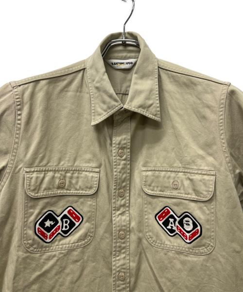 A BATHING APE（アベイシングエイプ）A BATHING APE (アベイシングエイプ) 半袖シャツ ブラウン サイズ:Ｌの古着・服飾アイテム