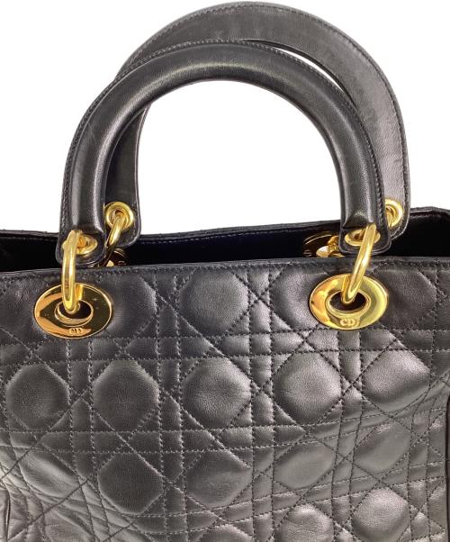 Christian Dior（クリスチャン ディオール）Christian Dior (クリスチャン ディオール) ハンドバッグ ブラック×ゴールドの古着・服飾アイテム