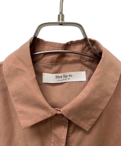 HER LIP TO（ハーリップトゥ）HER LIP TO (ハーリップトゥ) 長袖ワンピース ピンク サイズ:Ｍの古着・服飾アイテム