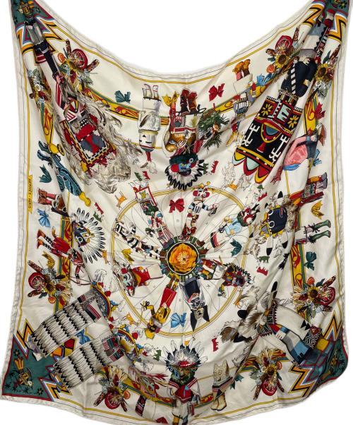 HERMES（エルメス）HERMES (エルメス) シルクスカーフ ホワイトの古着・服飾アイテム