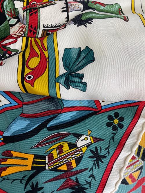 HERMES（エルメス）HERMES (エルメス) シルクスカーフ ホワイトの古着・服飾アイテム