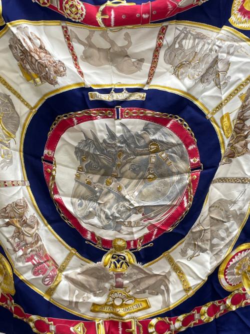 HERMES（エルメス）HERMES (エルメス) スカーフ ネイビーの古着・服飾アイテム