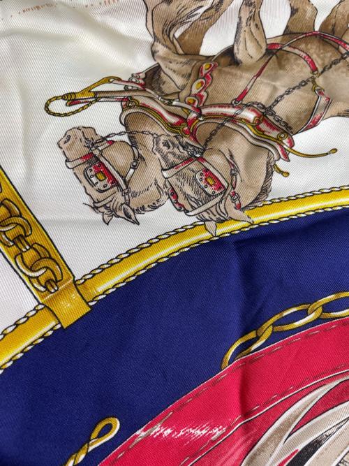 HERMES（エルメス）HERMES (エルメス) スカーフ ネイビーの古着・服飾アイテム