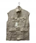 Drawing Numbersドローイングナンバーズ）の古着「コンチネンタルリネンベスト」｜ベージュ