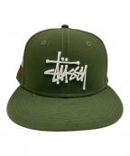 stussy×New Eraステューシー×ニューエラ）の古着「キャップ」｜グリーン