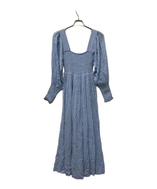 GANNI（ガニー）GANNI (ガニー) 長袖ワンピース ブルー サイズ:３４の古着・服飾アイテム