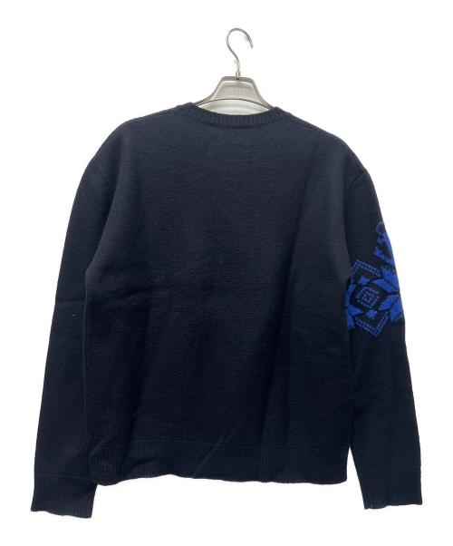 ETRO（エトロ）ETRO (エトロ) 薄手ニット ブラック×ブルー サイズ:Ｍの古着・服飾アイテム