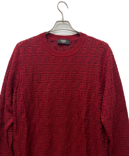 FENDI（フェンディ）FENDI (フェンディ) 薄手ニット レッド サイズ:５４の古着・服飾アイテム