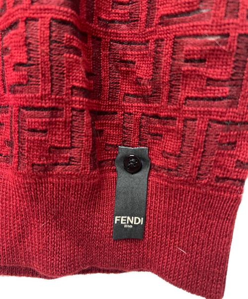 FENDI（フェンディ）FENDI (フェンディ) 薄手ニット レッド サイズ:５４の古着・服飾アイテム