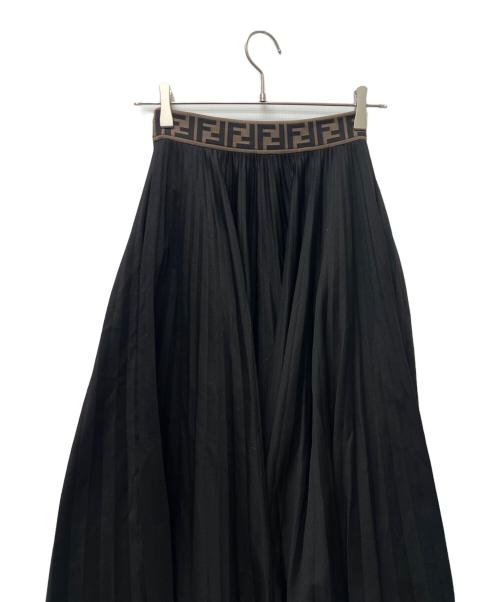 FENDI（フェンディ）FENDI (フェンディ) プリーツスカート ブラック×ブラウン サイズ:36の古着・服飾アイテム