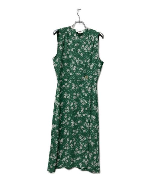 Rouje（ルージュ）Rouje (ルージュ) ノースリーブワンピース グリーン×ホワイト サイズ:３６の古着・服飾アイテム