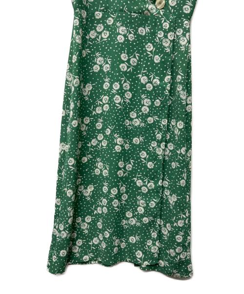 Rouje（ルージュ）Rouje (ルージュ) ノースリーブワンピース グリーン×ホワイト サイズ:３６の古着・服飾アイテム