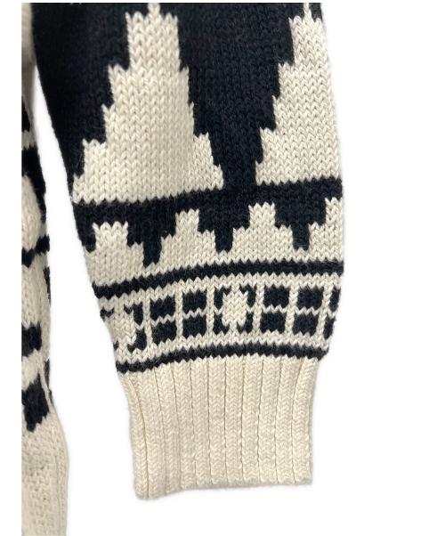 LAUREN RALPH LAUREN（ローレンラルフローレン）LAUREN RALPH LAUREN (ローレンラルフローレン) 厚手カーディガン ホワイト×ブラック サイズ:Ｍの古着・服飾アイテム