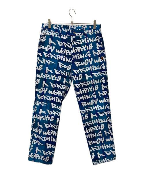 A BATHING APE（ア ベイシング エイプ）A BATHING APE (ア ベイシング エイプ) パンツ ブルー×ホワイト サイズ:Ｍの古着・服飾アイテム