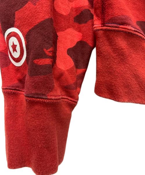 A BATHING APE（ア ベイシング エイプ）A BATHING APE (ア ベイシング エイプ) ジップパーカー レッド×ブルー サイズ:Ｌの古着・服飾アイテム