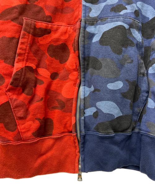 A BATHING APE（ア ベイシング エイプ）A BATHING APE (ア ベイシング エイプ) ジップパーカー レッド×ブルー サイズ:Ｌの古着・服飾アイテム