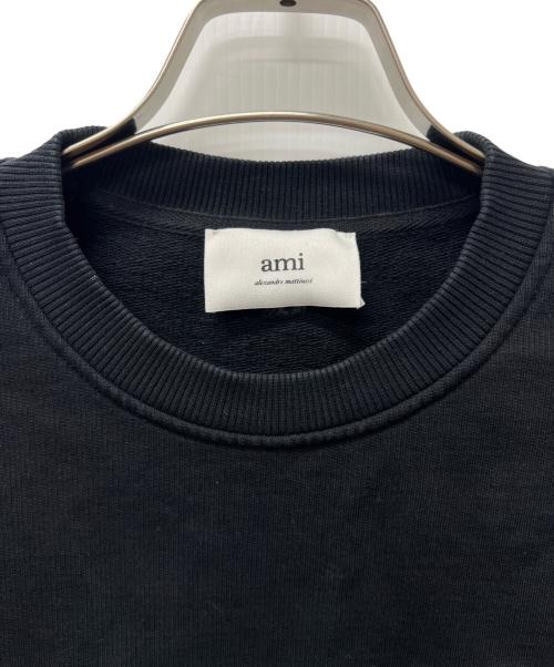ami（アミ）ami (アミ) ハート刺繍ロゴクルーネックスウェット ブラック サイズ:Ｍの古着・服飾アイテム