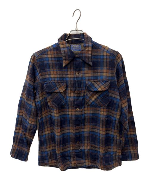 PENDLETON（ペンドルトン）PENDLETON (ペンドルトン) 長袖シャツ ネイビー×ブラウン サイズ:Ｍの古着・服飾アイテム