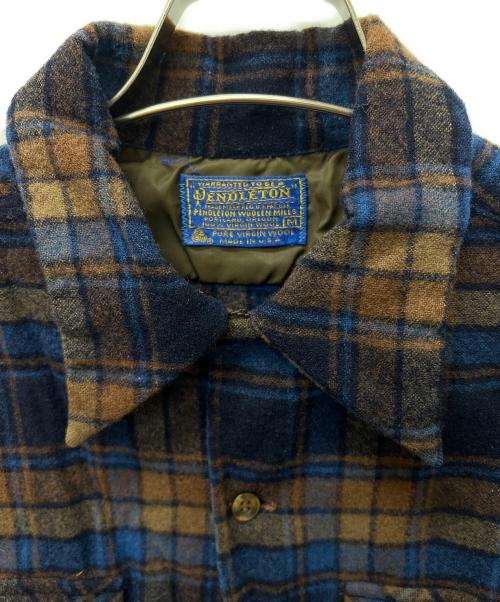 PENDLETON（ペンドルトン）PENDLETON (ペンドルトン) 長袖シャツ ネイビー×ブラウン サイズ:Ｍの古着・服飾アイテム