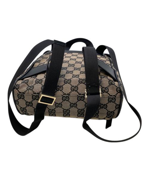 GUCCI（グッチ）GUCCI (グッチ) GGキャンバス ジャガード レザー　リュック ブラウンの古着・服飾アイテム