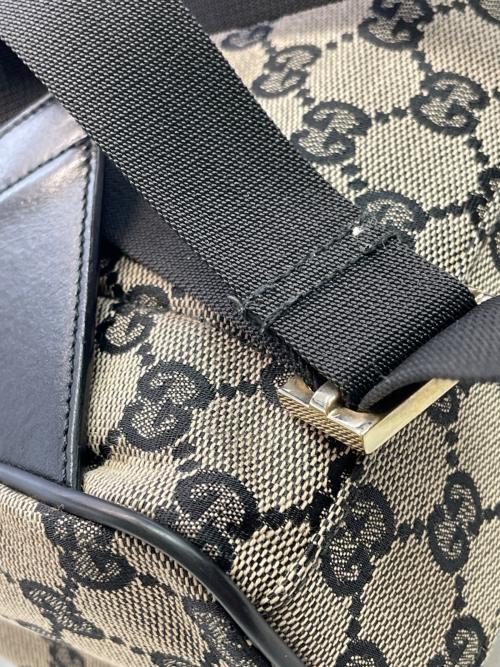 GUCCI（グッチ）GUCCI (グッチ) GGキャンバス ジャガード レザー　リュック ブラウンの古着・服飾アイテム