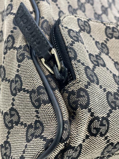 GUCCI（グッチ）GUCCI (グッチ) GGキャンバス ジャガード レザー　リュック ブラウンの古着・服飾アイテム