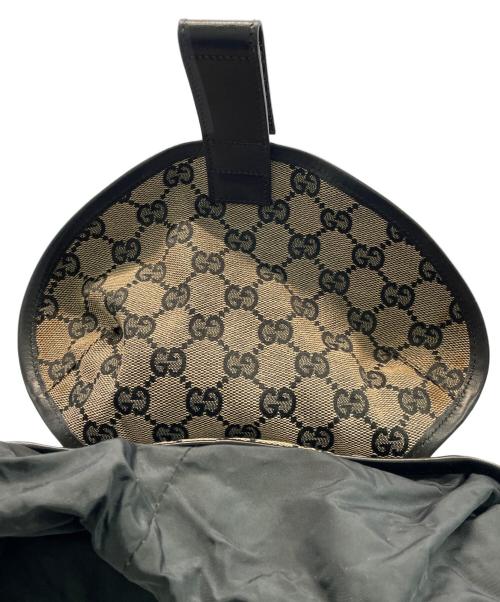 GUCCI（グッチ）GUCCI (グッチ) GGキャンバス ジャガード レザー　リュック ブラウンの古着・服飾アイテム