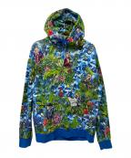 A BATHING APE×Monkey 47ア ベイシング エイプ×）の古着「プルオーバーパーカー」｜ブルー×グリーン