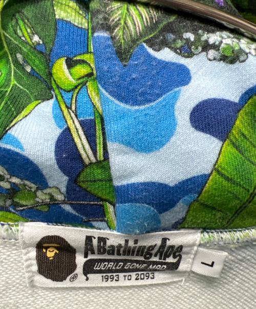 A BATHING APE（ア ベイシング エイプ）A BATHING APE (ア ベイシング エイプ) Monkey 47 プルオーバーパーカー ブルー×グリーン サイズ:Ｌの古着・服飾アイテム