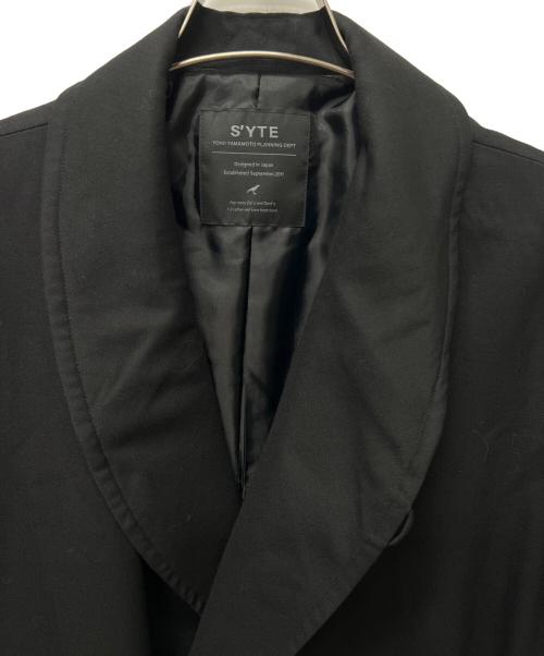 s'yte（サイト）s'yte (サイト) T/W GABARDINE SHAWL COLLAR DOUBLE COAT ブラック サイズ:２の古着・服飾アイテム