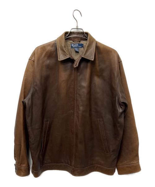 POLO RALPH LAUREN（ポロ・ラルフローレン）POLO RALPH LAUREN (ポロ・ラルフローレン) レザージャケット ブラウン サイズ:Ｌの古着・服飾アイテム