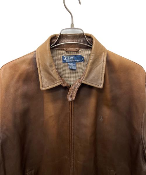 POLO RALPH LAUREN（ポロ・ラルフローレン）POLO RALPH LAUREN (ポロ・ラルフローレン) レザージャケット ブラウン サイズ:Ｌの古着・服飾アイテム