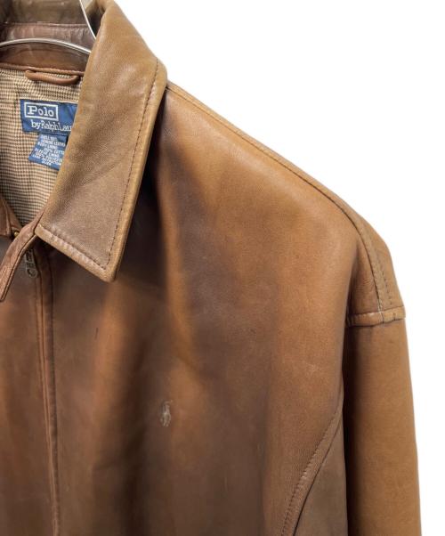 POLO RALPH LAUREN（ポロ・ラルフローレン）POLO RALPH LAUREN (ポロ・ラルフローレン) レザージャケット ブラウン サイズ:Ｌの古着・服飾アイテム