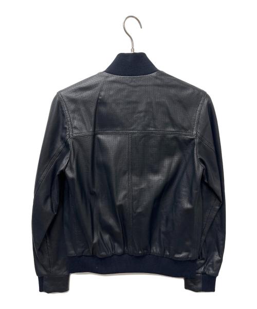 EMMETI（エンメティ）EMMETI (エンメティ) パンチングレザージャケット ブラック サイズ:４４の古着・服飾アイテム