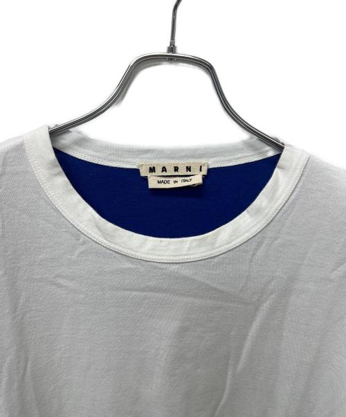 MARNI（マルニ）MARNI (マルニ) 半袖カットソー ホワイト×ブルー サイズ:４８の古着・服飾アイテム