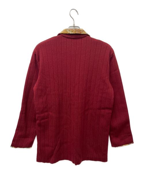 Salvatore Ferragamo（サルヴァトーレ フェラガモ）Salvatore Ferragamo (サルヴァトーレ フェラガモ) ニットジャケット レッド サイズ:Ｍの古着・服飾アイテム