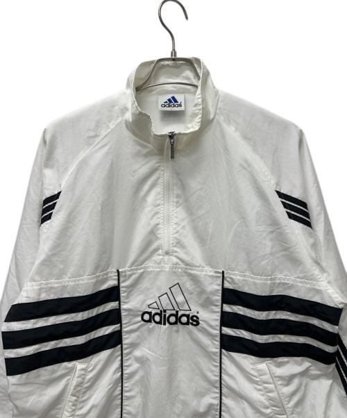 adidas（アディダス）adidas (アディダス) ハーフジップジャケット ホワイト サイズ:Ｌの古着・服飾アイテム