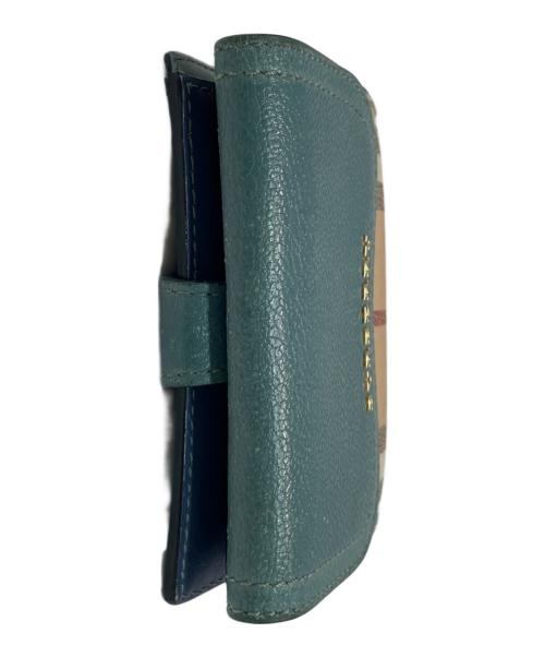 BURBERRY（バーバリー）BURBERRY (バーバリー) 2つ折り財布 ブラウン×グリーンの古着・服飾アイテム