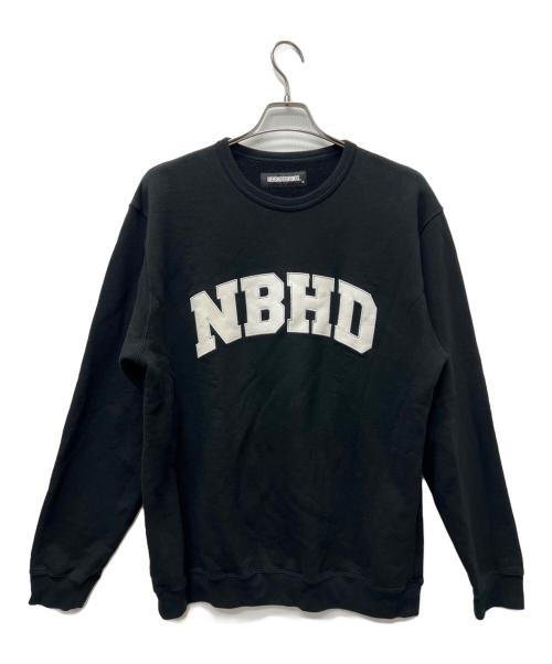 NEIGHBORHOOD（ネイバーフッド）NEIGHBORHOOD (ネイバーフッド) クラシック カレッジロゴ クルーネック スウェット ブラック サイズ:Ｍの古着・服飾アイテム