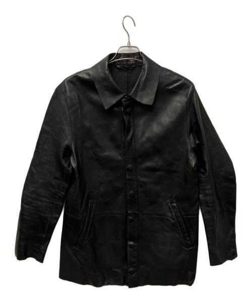 ARMANI COLLEZIONI（アルマーニ コレツィオーニ）ARMANI COLLEZIONI (アルマーニ コレツィオーニ) レザーコート ブラック サイズ:４８の古着・服飾アイテム
