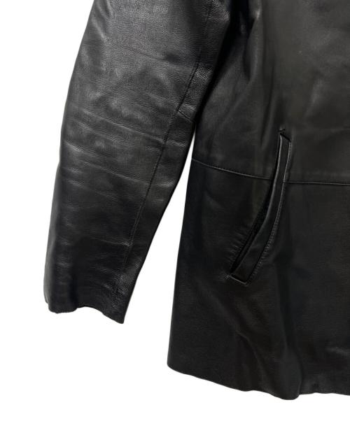 ARMANI COLLEZIONI（アルマーニ コレツィオーニ）ARMANI COLLEZIONI (アルマーニ コレツィオーニ) レザーコート ブラック サイズ:４８の古着・服飾アイテム