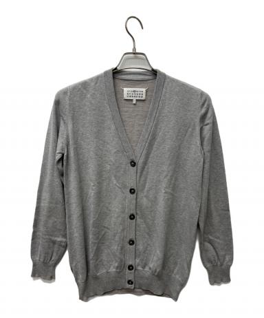 メゾンマルジェラ カットネック ここのえ 白タグ カーディガン グレー M【中古】 メゾンマルタンマルジェラMaison Martin Margiela 白タグ ウールニット
