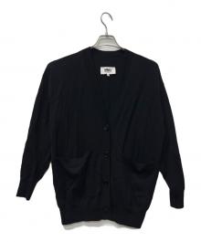 MM6 Maison Margiela（エムエムシックスメゾンマルジェラ）の古着「薄手カーディガン」｜ブラック×グリーン