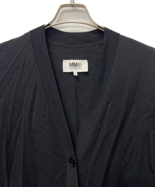 MM6 Maison Margiela（エムエムシックスメゾンマルジェラ）MM6 Maison Margiela (エムエムシックスメゾンマルジェラ) 薄手カーディガン ブラック×グリーン サイズ:Ｓの古着・服飾アイテム