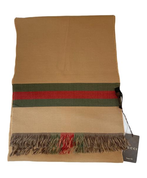 GUCCI（グッチ）GUCCI (グッチ) シェリーライン マフラー ブラウンの古着・服飾アイテム
