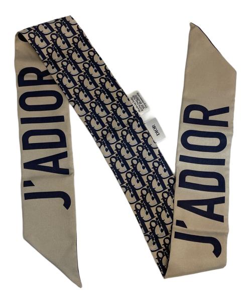 Christian Dior（クリスチャン ディオール）Christian Dior (クリスチャン ディオール) シルクスカーフ グレー×ブルーの古着・服飾アイテム