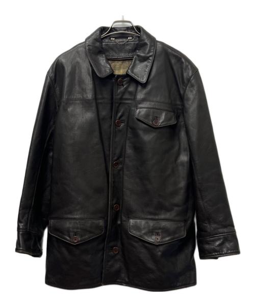 Calvin Klein（カルバンクライン）Calvin Klein (カルバンクライン) レザーコート ブラウン サイズ:Ｍの古着・服飾アイテム